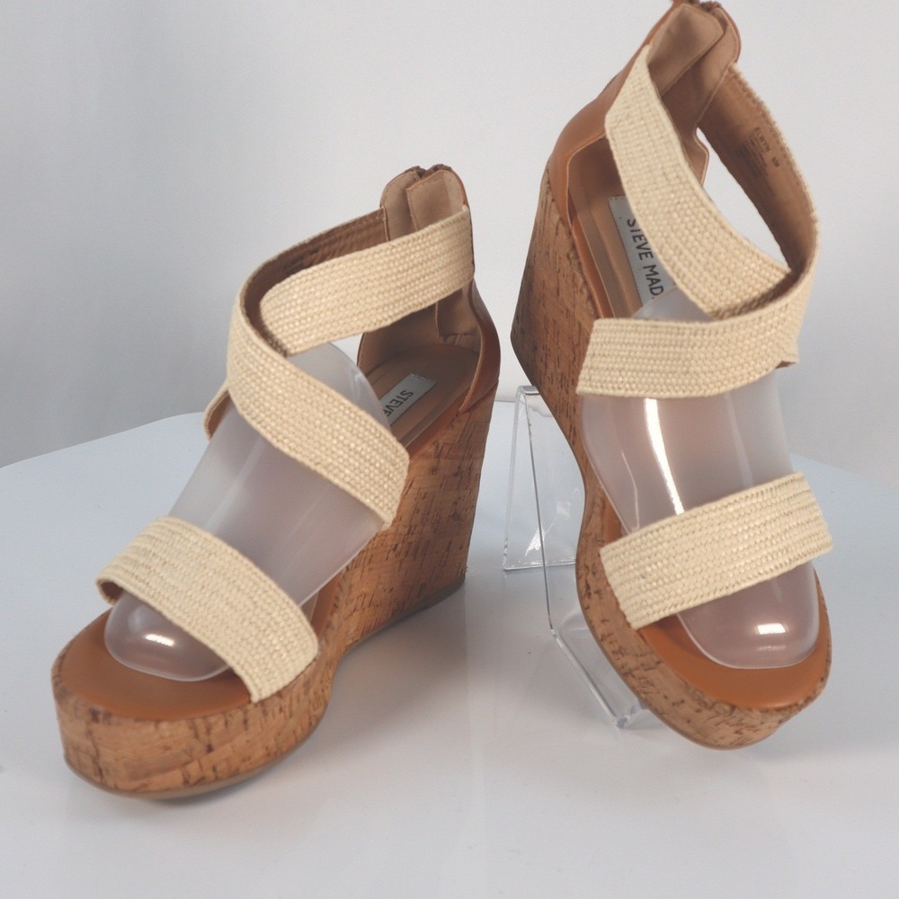 Steve Madden Elwyn Tan platform wedge Size 8